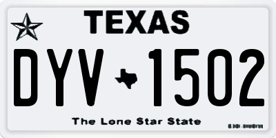 TX license plate DYV1502