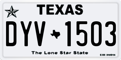 TX license plate DYV1503