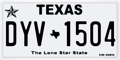 TX license plate DYV1504