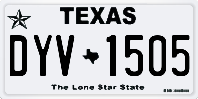 TX license plate DYV1505