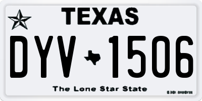 TX license plate DYV1506