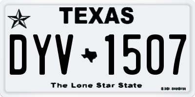 TX license plate DYV1507