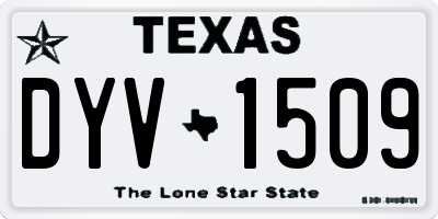 TX license plate DYV1509