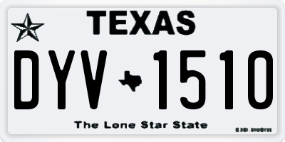 TX license plate DYV1510