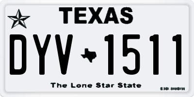 TX license plate DYV1511