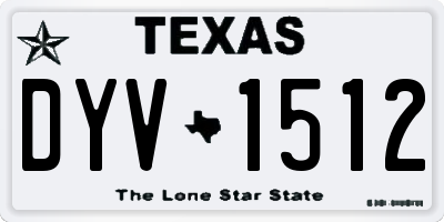 TX license plate DYV1512