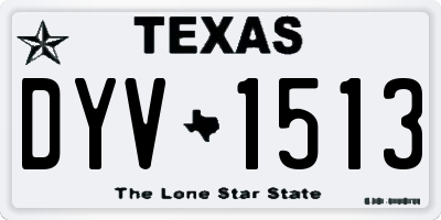 TX license plate DYV1513