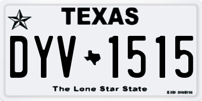 TX license plate DYV1515