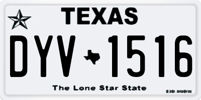 TX license plate DYV1516