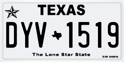 TX license plate DYV1519