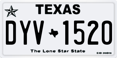 TX license plate DYV1520
