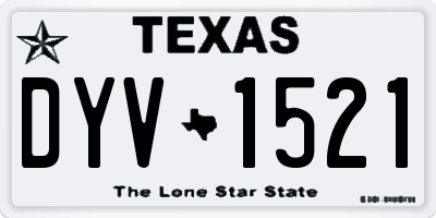 TX license plate DYV1521