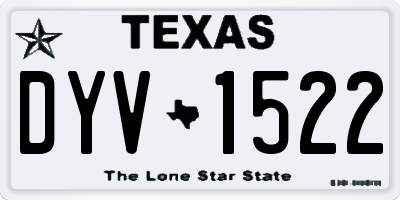 TX license plate DYV1522