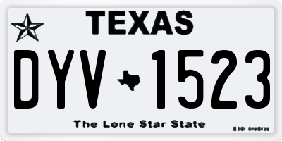 TX license plate DYV1523