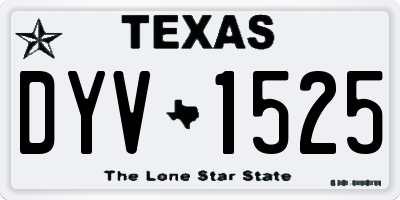 TX license plate DYV1525