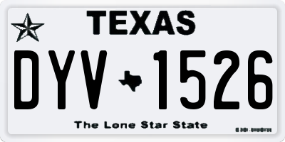 TX license plate DYV1526