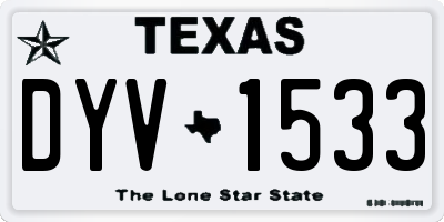 TX license plate DYV1533