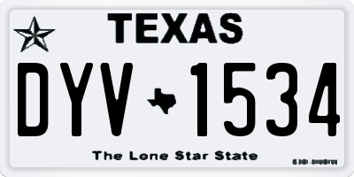 TX license plate DYV1534
