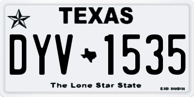 TX license plate DYV1535
