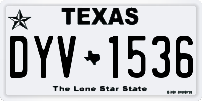 TX license plate DYV1536