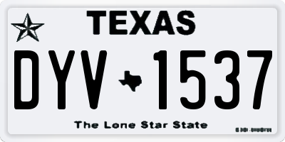 TX license plate DYV1537