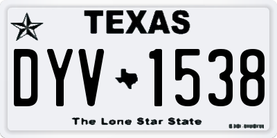 TX license plate DYV1538