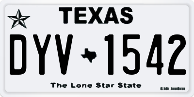 TX license plate DYV1542