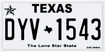 TX license plate DYV1543