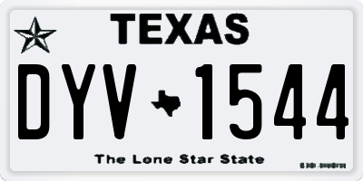TX license plate DYV1544