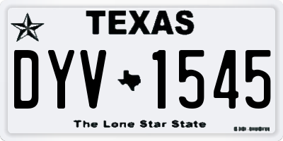 TX license plate DYV1545