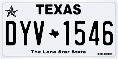 TX license plate DYV1546