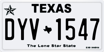 TX license plate DYV1547