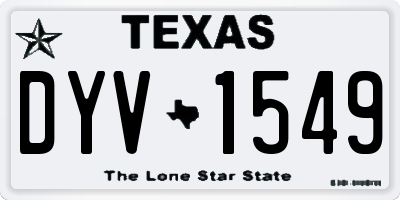 TX license plate DYV1549