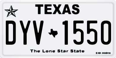 TX license plate DYV1550