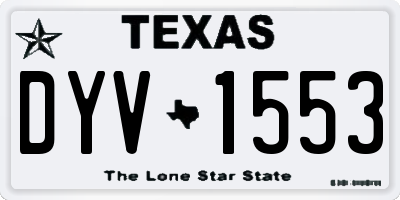 TX license plate DYV1553