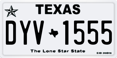 TX license plate DYV1555