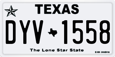 TX license plate DYV1558