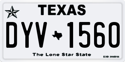 TX license plate DYV1560