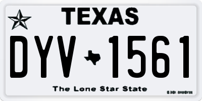 TX license plate DYV1561