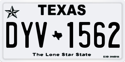 TX license plate DYV1562