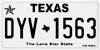 TX license plate DYV1563