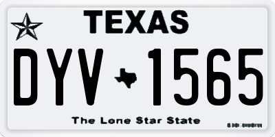 TX license plate DYV1565