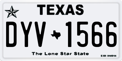 TX license plate DYV1566