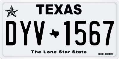 TX license plate DYV1567