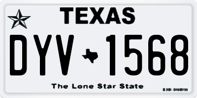 TX license plate DYV1568