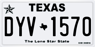 TX license plate DYV1570