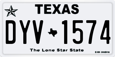 TX license plate DYV1574