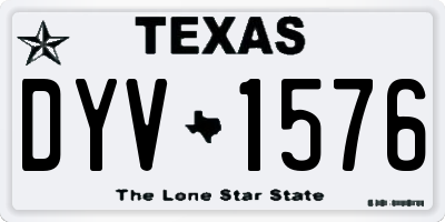 TX license plate DYV1576