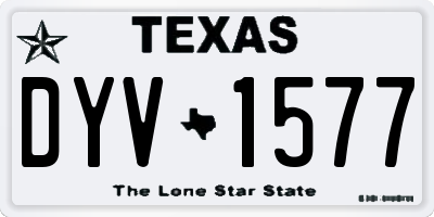 TX license plate DYV1577
