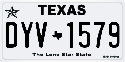 TX license plate DYV1579